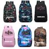 (Noir / Bleu) Sac à dos Roblox Sac d'école et de voyage pour garçon et fille