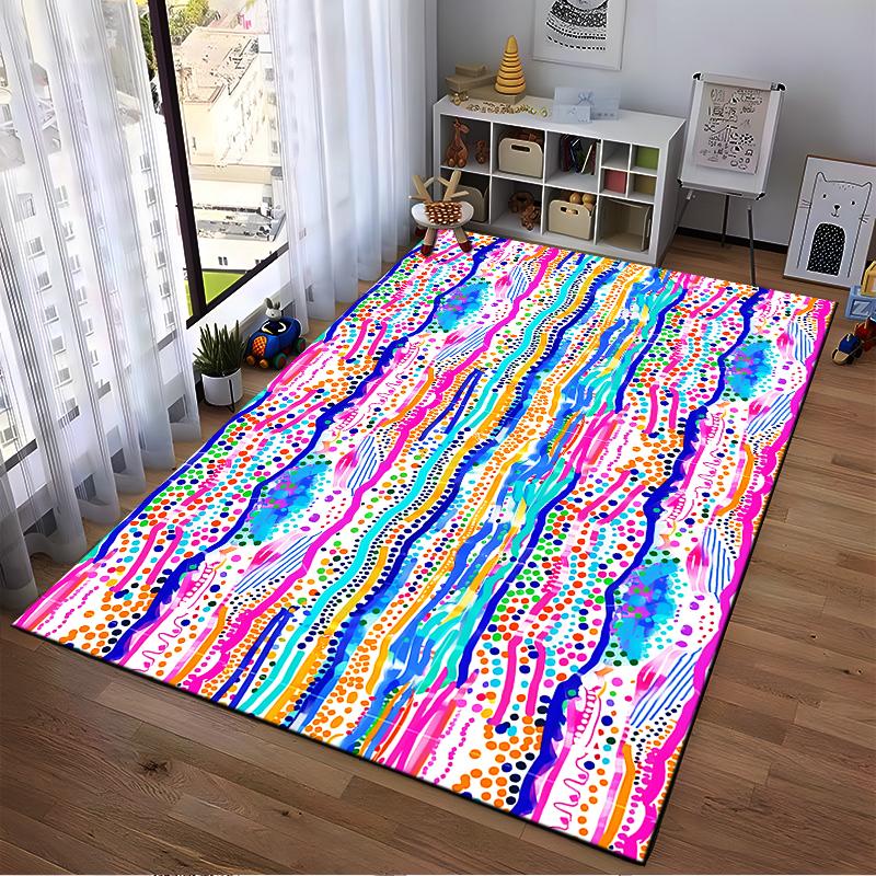 Colorful Abstract Art Pattern Carpet for Living Room or Bedroom Decor Suitable for use as an anti-slip for living room bedroom sofas