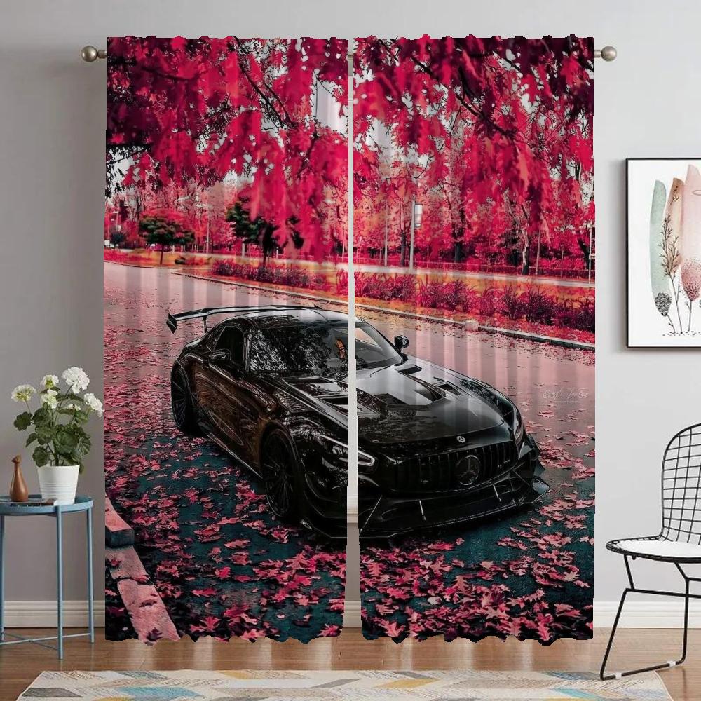 

M--Benz затемняющие шторы для гостиной перегородка тюль для спальни жалюзи оконные шторы домашний интерьер шторы 2 шт W50xH70cmx2pcs-CL