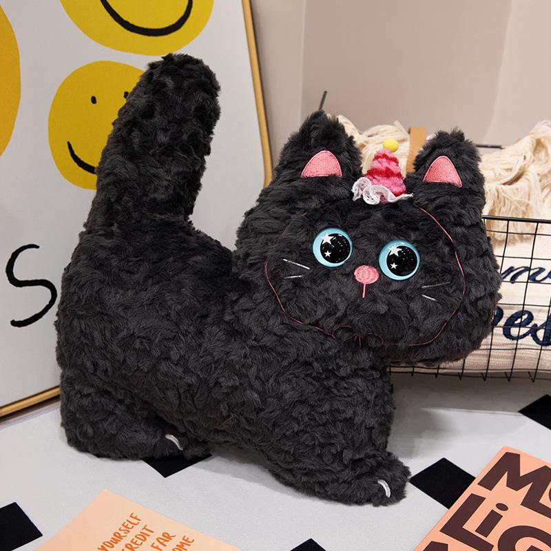 Cute Cookies Cat Doll Pillow Plush Toy Healing Soft Cat Doll Girl Sleeping Birthday Gift