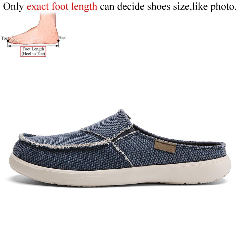 Men Half Slippers Canvas Shoes Luxury Designer Slip On Shoes Summer Breathable Lightweight Dropshipping