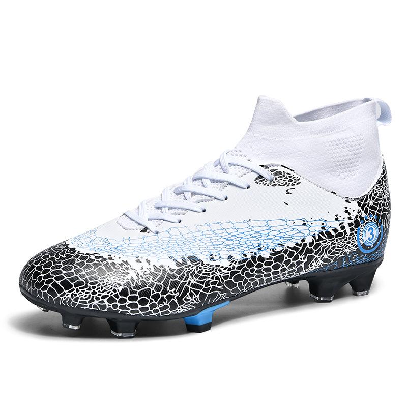 Foreign trade football shoes men's high-top youth student competition training shoes large size outdoor spike training shoes men