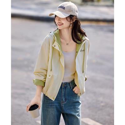 Women's Color-Block Hooded Casual Jacket