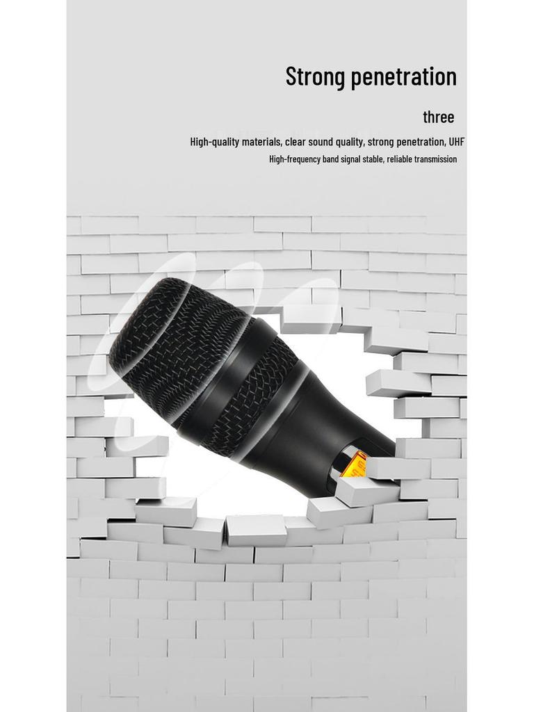HuiDu U-9008 Pro Wireless FM Microphone for Meetings & Performances: Gooseneck Square Tube Design, Perfect for KTV