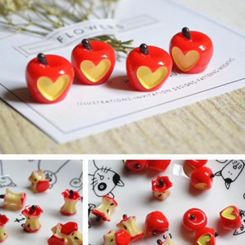 Stylish Red Apples Core Shaped Resin Jewelry Piece Accessories Perfect for Daily Wear, Parties, or as a Romance Gift