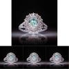 Elegant Female Pink Crystal Rhinestone Ring With Green Topaz For Engagement