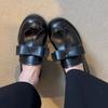Fashion Round Toe Bow British Style Loafers 2025 New Slip-on Retro Academy Single Shoes Low Heel Small Leather Shoes for Women