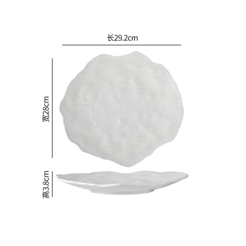 Keramisk Middagstallrik Restaurang Oregelbunden Biffplatta Desserttallrik Småtallrikar Salladstallrikar Pastatallrikar Rent Vitt Porslin