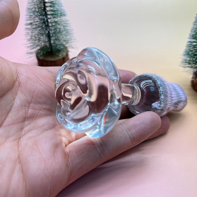 Transparent Glass Rose with Non-slip High Borosilicate Sleeve - Smooth Creative Decoration