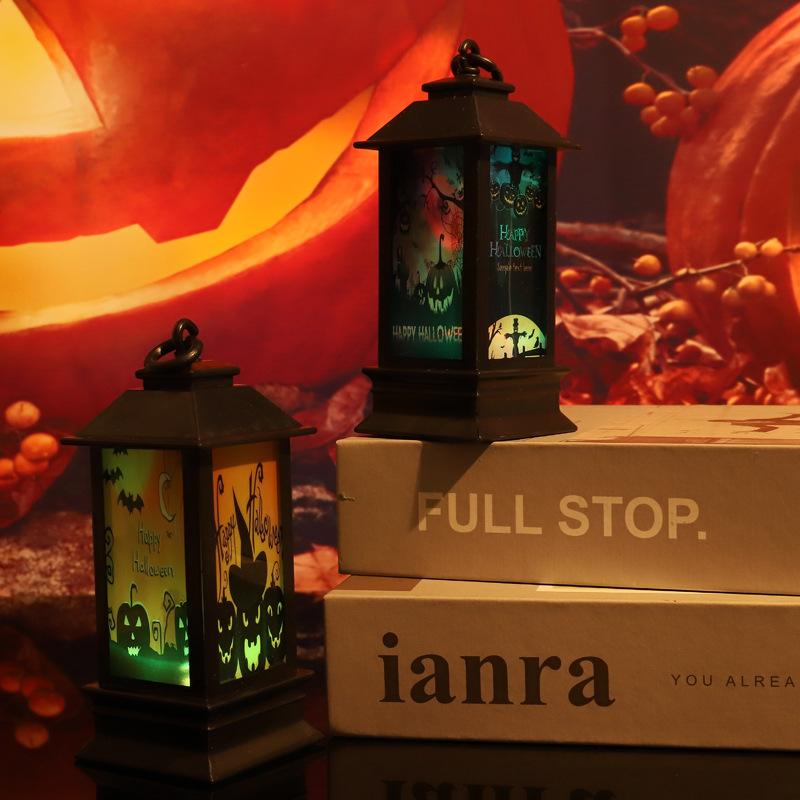 Halloween Wind Light Glowing Oil Lamp Holiday Decoration Atmosphere Props Party Pumpkin Lamp Scene Decor