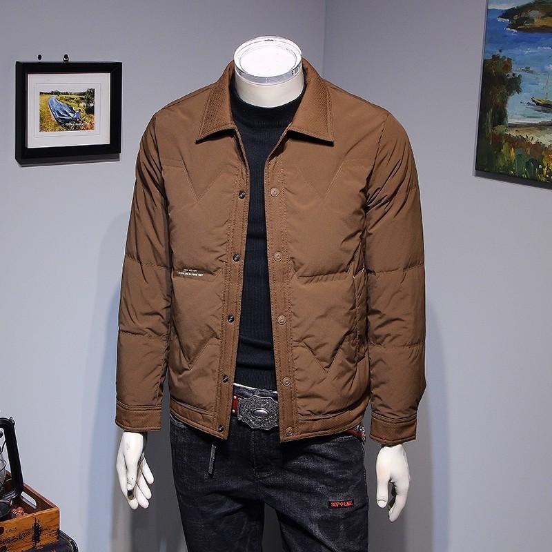 Mens Slim Fit Winter Down Jacket Lightweight White Duck Coat Casual Warm Outerwear Youth