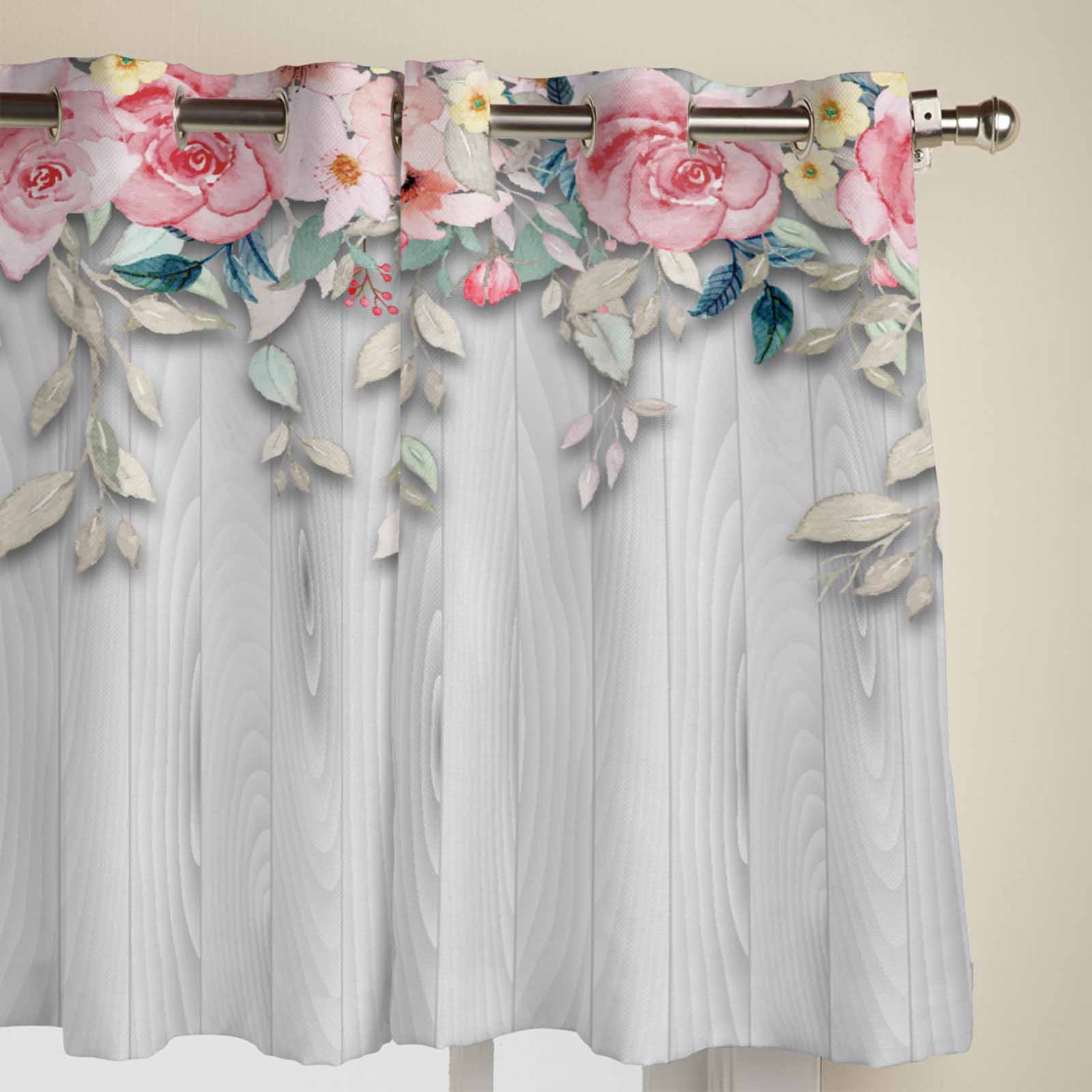 Цветочные акварельные ручная роспись оконные шторы для гостиной — фото 3