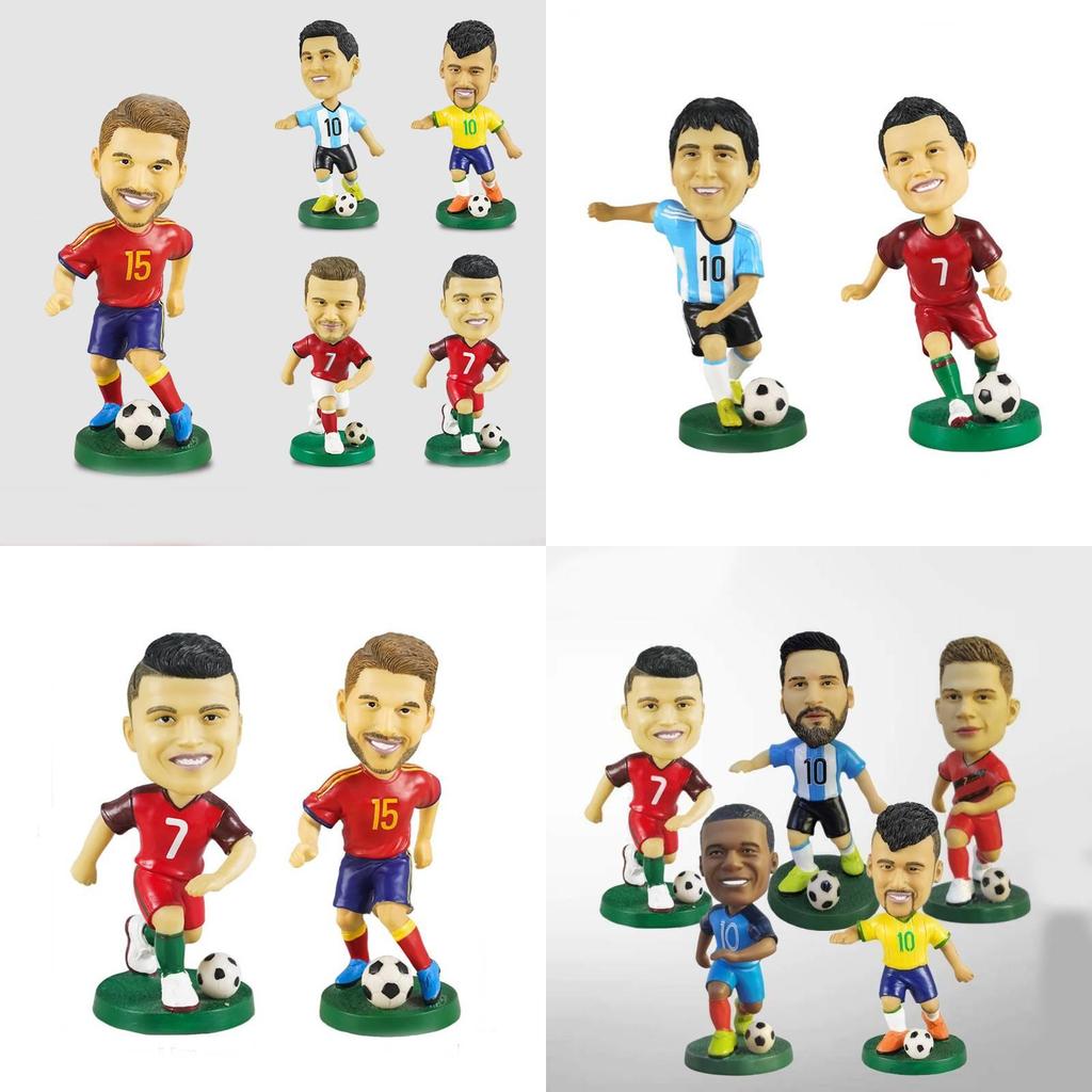 Resin Soccer Star Figurine 12cm Home Decor And Car Ornament Gift For Boys**