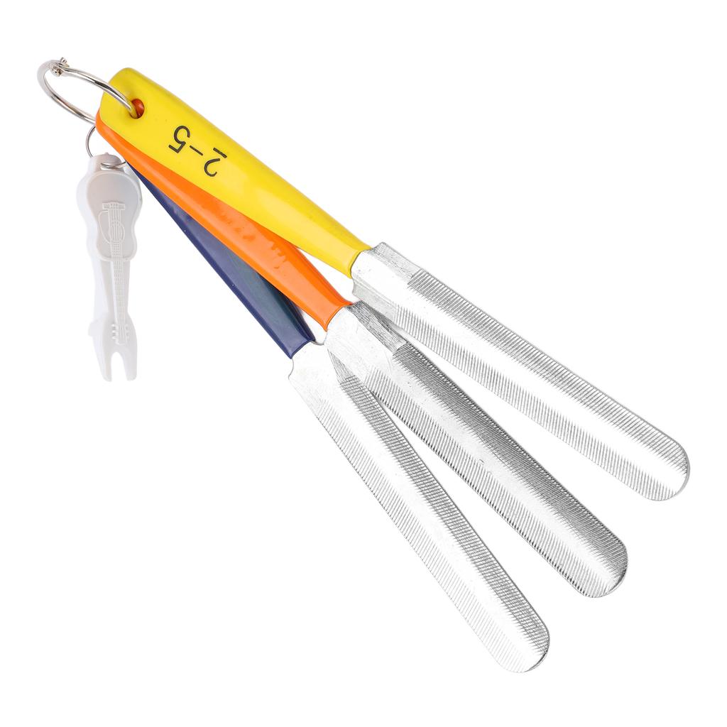 3pcs Nut File Tapered Cutting Edge Comfortable Handle Double Sided Guitar Tool for Grooving