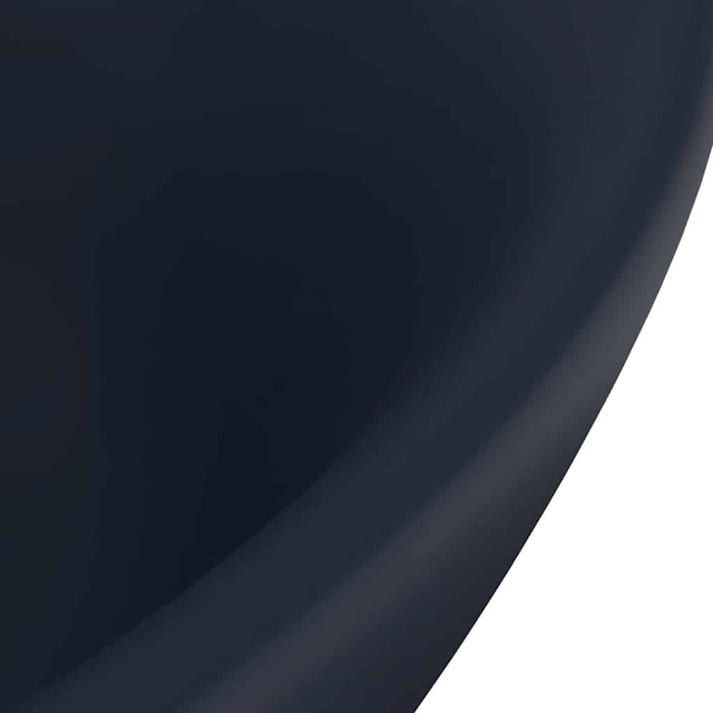 Luxury Wash Basin with Overflow Matte Dark Blue 58.5 X 39 Cm Ceramic