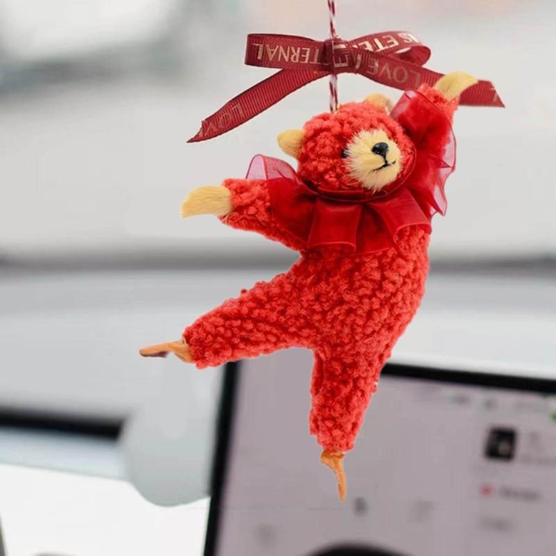Ballet Bear Pendant Plush Bear Keychain Stuffed Animal Pendant Soft Key Rings