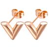 Orecchini a lobo in Acciaio Inossidabile e Oro 18K a forma di V - Accessorio di Moda Semplice e Versatile (12MM)