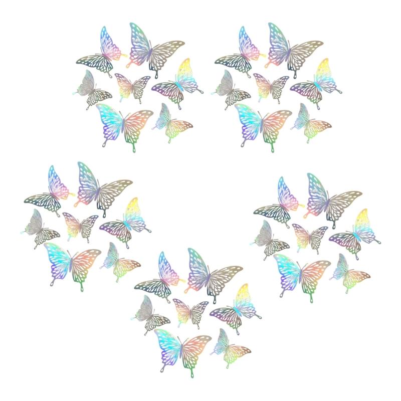 Pack of 72 3D Hollowout Design Colorful Butterfly Sticker for Living Room Bedroom Office Weddings Party Decorations