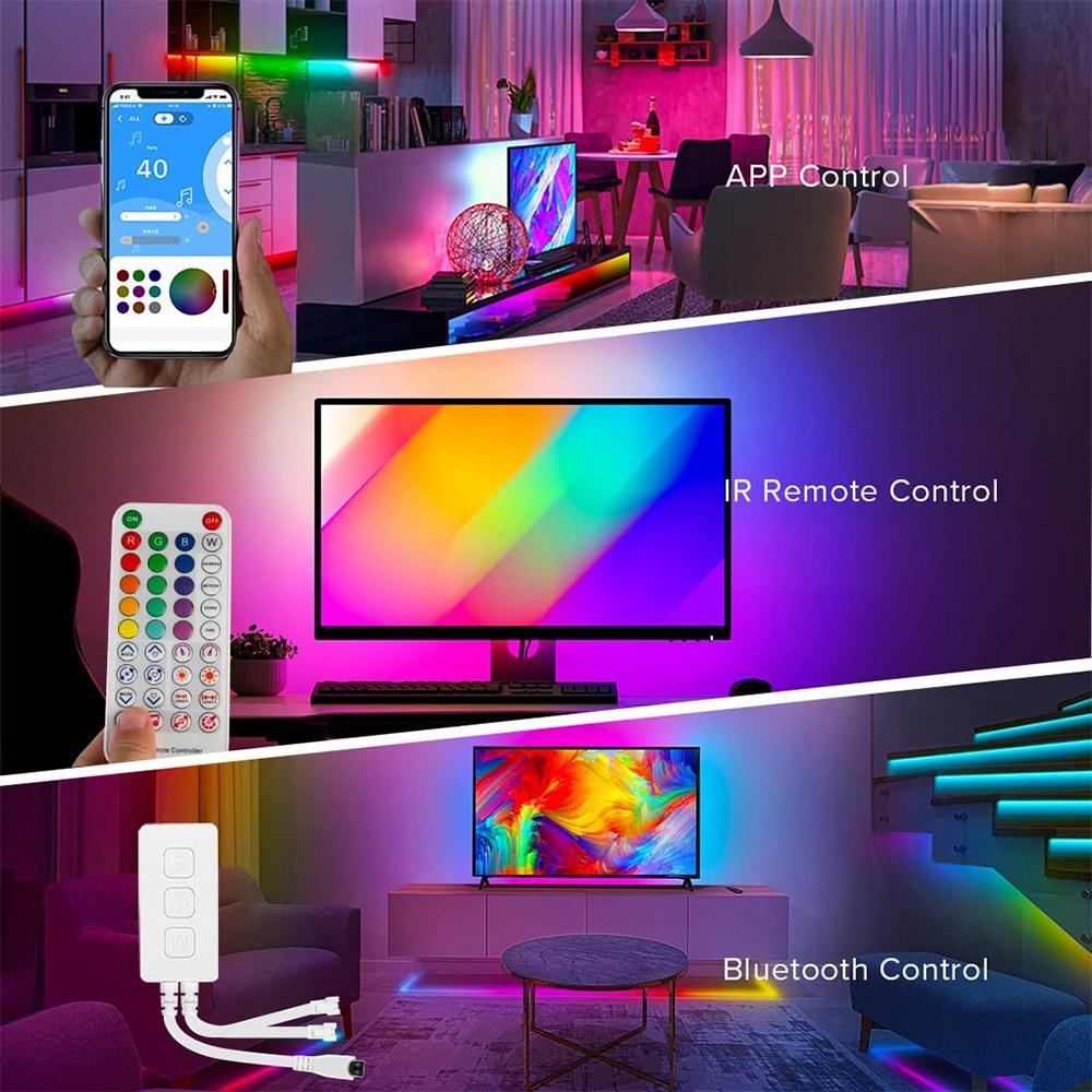 A34R SP611E WS2812B WS2811 Bluetooth Music LED Strip Controller IR38 Keys Remote APP For Addressable LED Lighting DC5V-24V