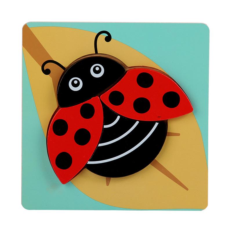 Children's 3D Wooden Animal Puzzle Board - Educational Toy for Early Learning