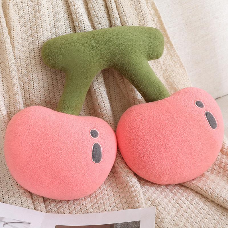 45Cm Fruit Cherry Shaped Plushy Headrest Cuddly Sweet Pink Cherry Plushy Item Cuddle Bolster Charming Bedroom Settee Adornment