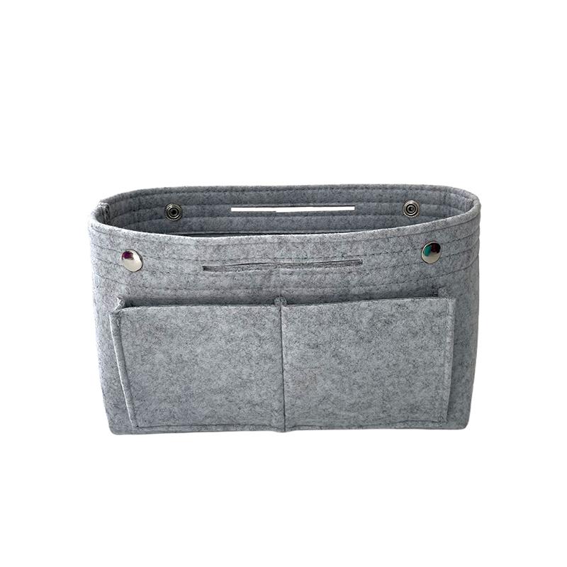 Large-Capacity Felt Travel Cosmetic Bag Storage Finishing Felt Bag Dividing Inner Bag Storage Bag Snap Closure Clutch