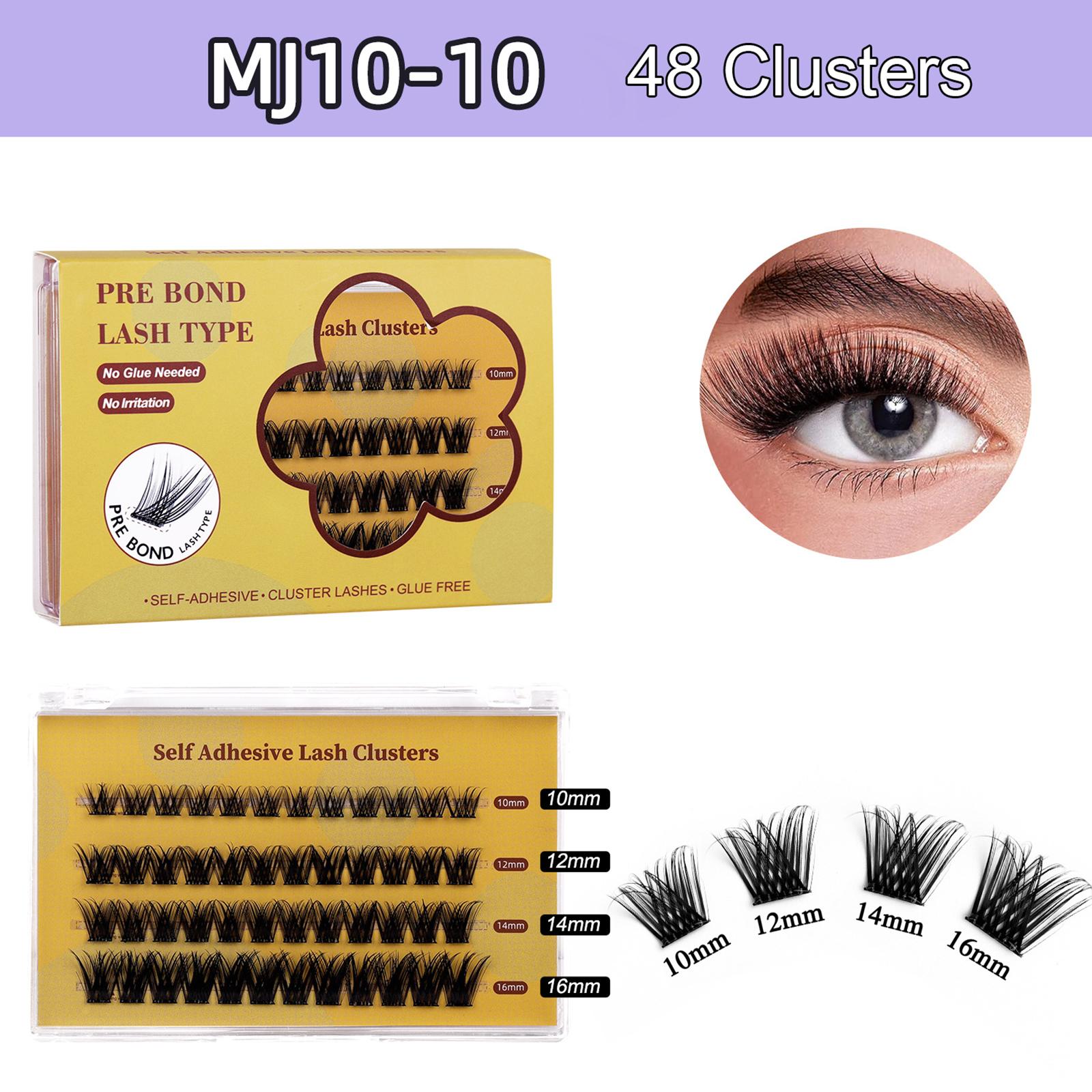 

Набор сегментированных накладных ресниц, набор индивидуальных пучков ресниц, самоклеящиеся накладные ресницы без клея MJ10-10