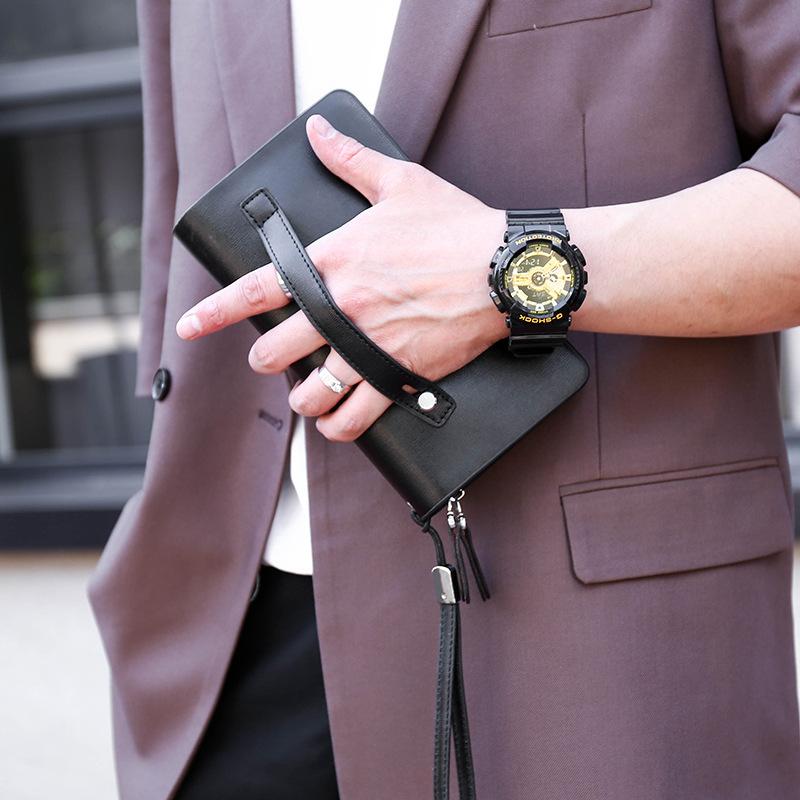 TS JYL Laptop bag,Foreign Trade Men Clutch Business Handbag Double Zip Large Phone Card