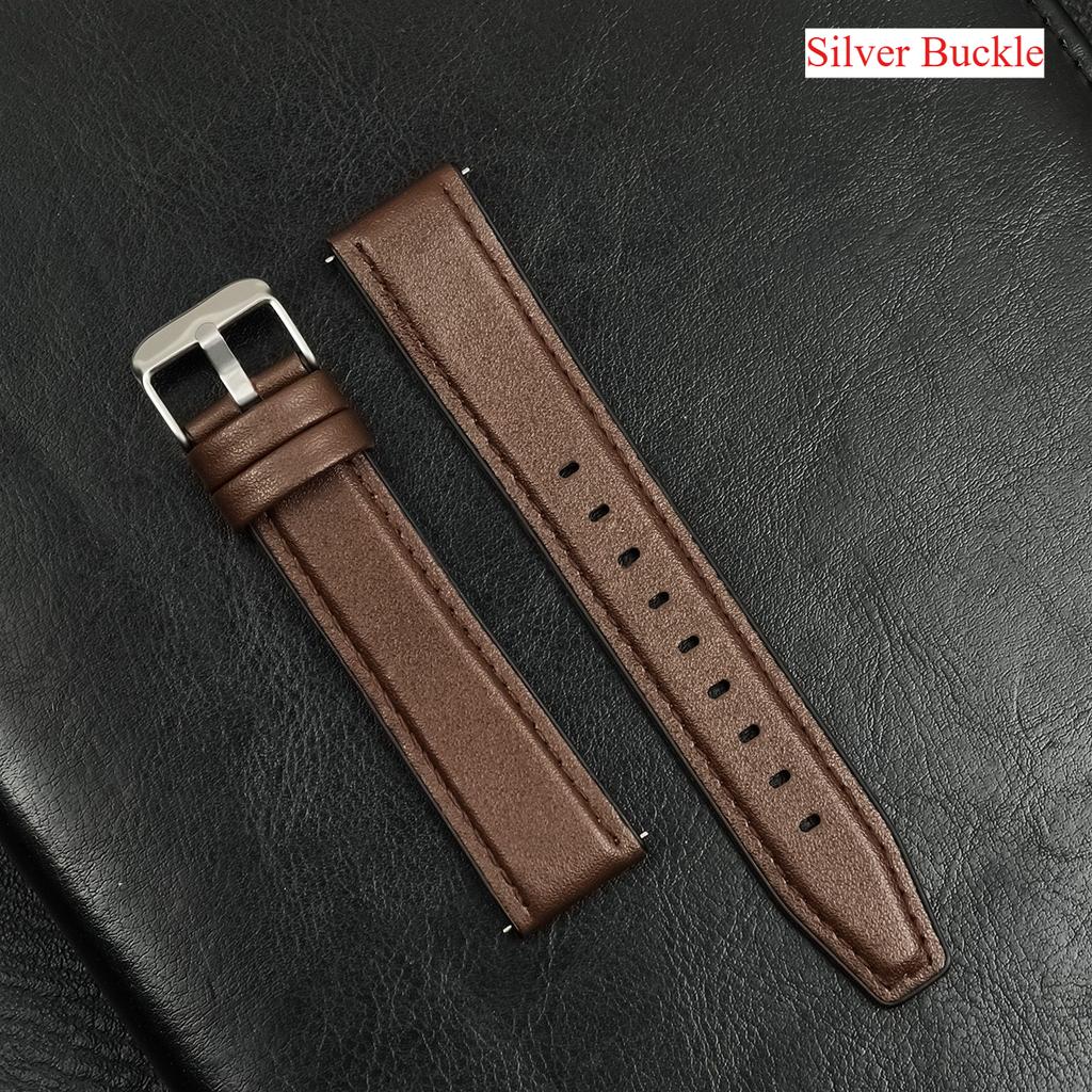 20mm 22mm Leather Silicone Strap for Samsung Galaxy Watch 6 Classic Gear S3 7 6 5 4 40 44mm Band for Huawei GT4 Ultimate Redmi W