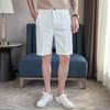 Summer Straight Shorts For Men Korean Fashion Business Casual Knee Length Pants Men's Slim Fit Mid Waist Shorts