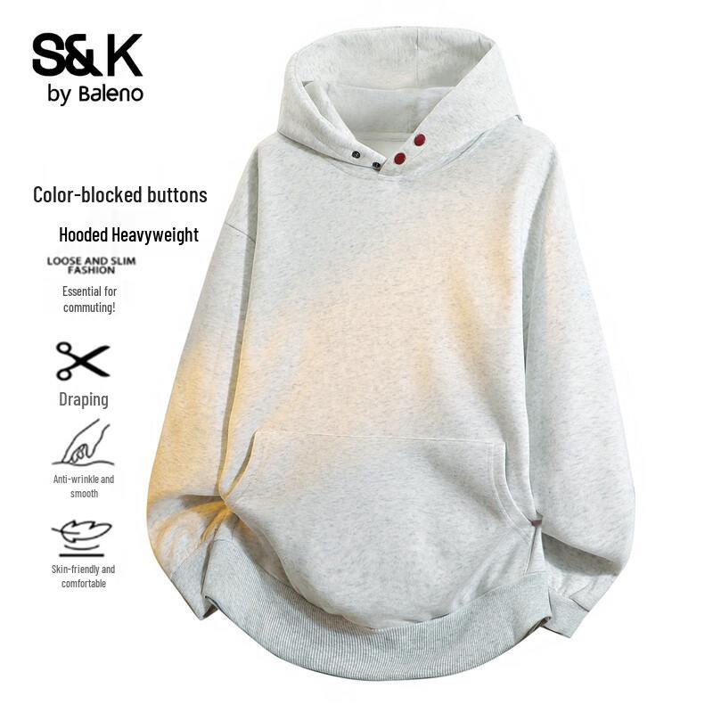 Baleno Men's S&K Series Solid Hooded Sweatshirt