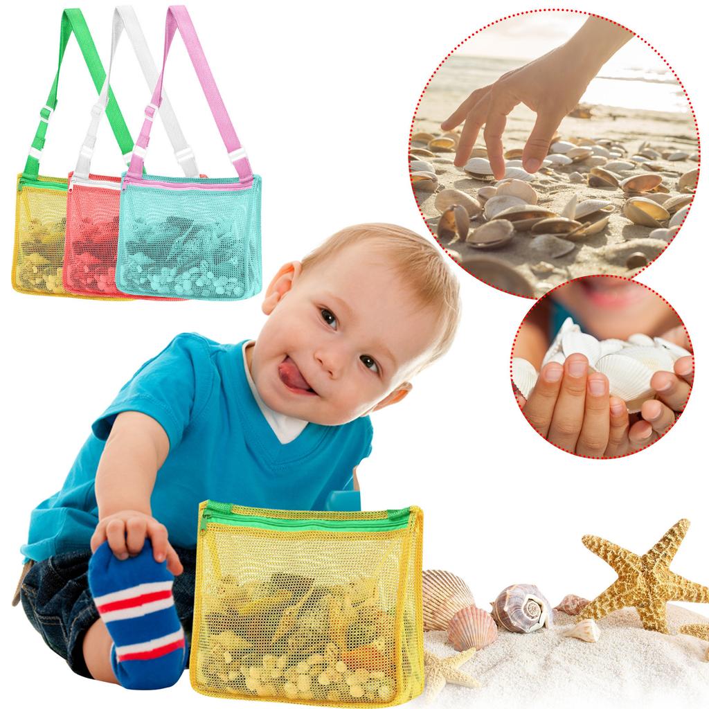 Beach Toy Mesh Beach Bag Kids  Collecting Bag Beach Sand Toy For Holding S Beach Toys Sand Toys Swimming Accessories For Boys And Girls(Only Bags )