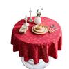 Japanese Style Cotton Linen Tablecloth White Gold Foil Bell Print Rectangular Holiday Dining Decor