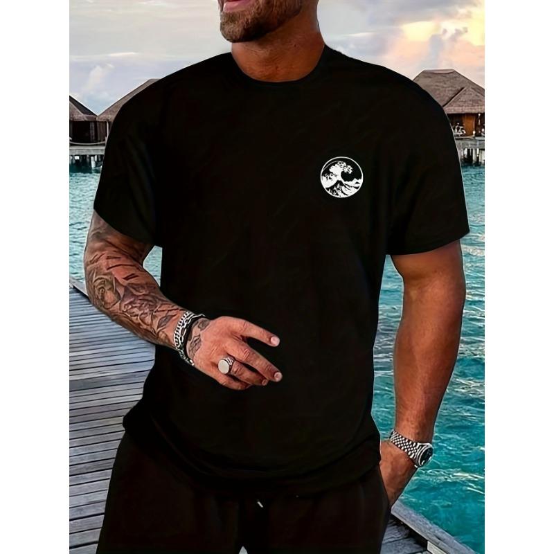 Summer European-American Men's Youth Fashion Sports Printed Loose Casual Short Sleeve T-Shirt