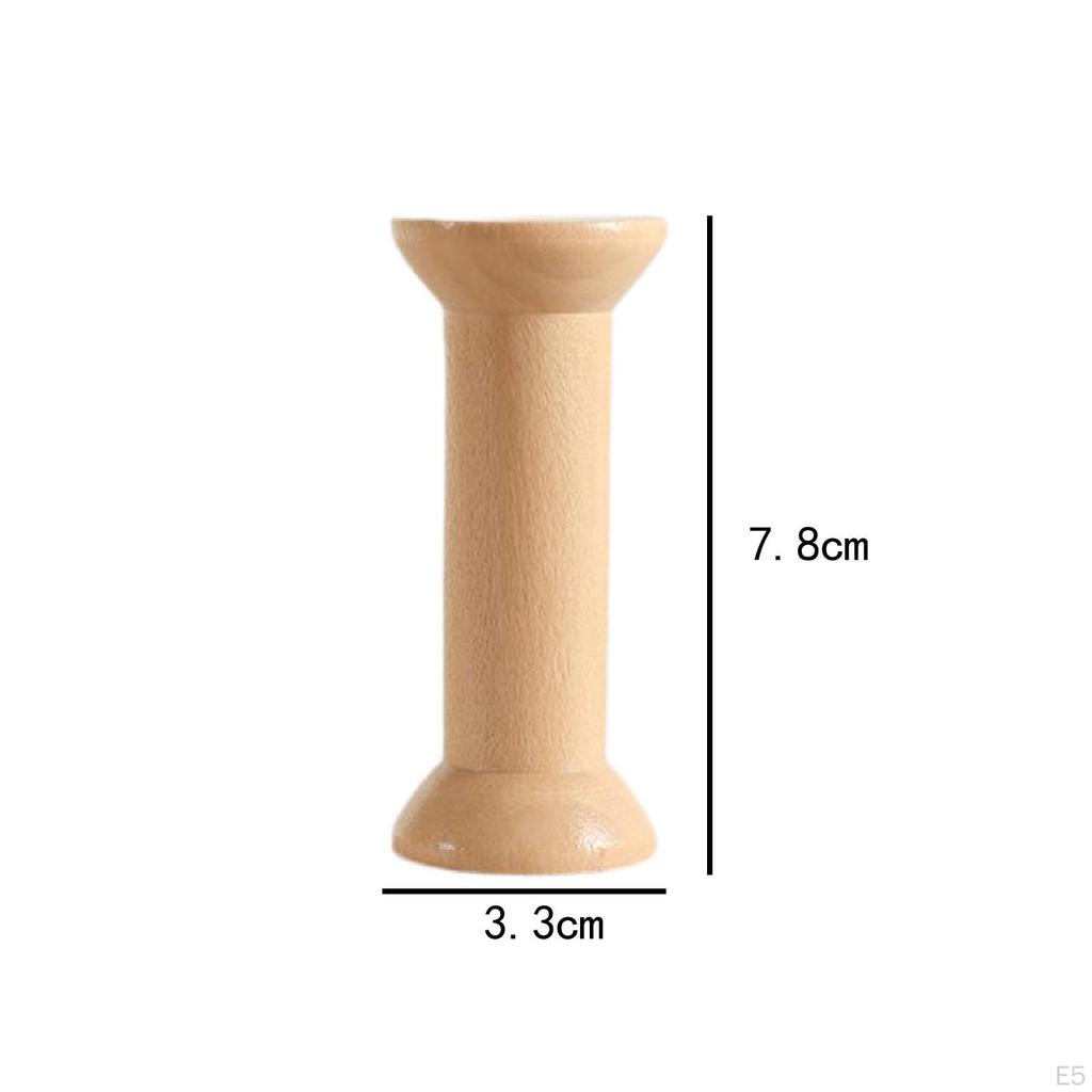 2 Pieces Empty Wooden Spools, 7.9 Cm.