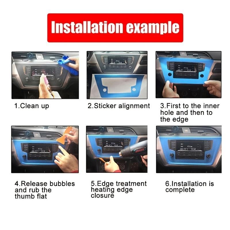 For Nissan Sylphy Sentra B17 2012-2015 Interior Central Control Panel Door Handle Carbon Fiber Protective Film Car Accessorie