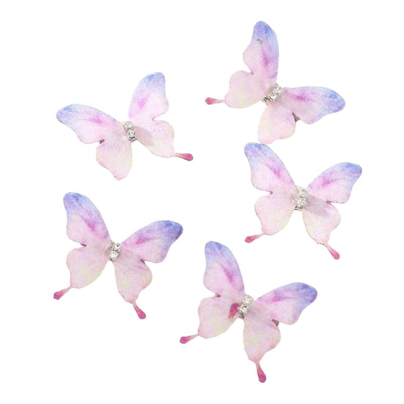 Pack Of 5 Butterfly Hair Clip For Women Girl Hair Accessories Side Barrettes For Parties Proms School Event Wear