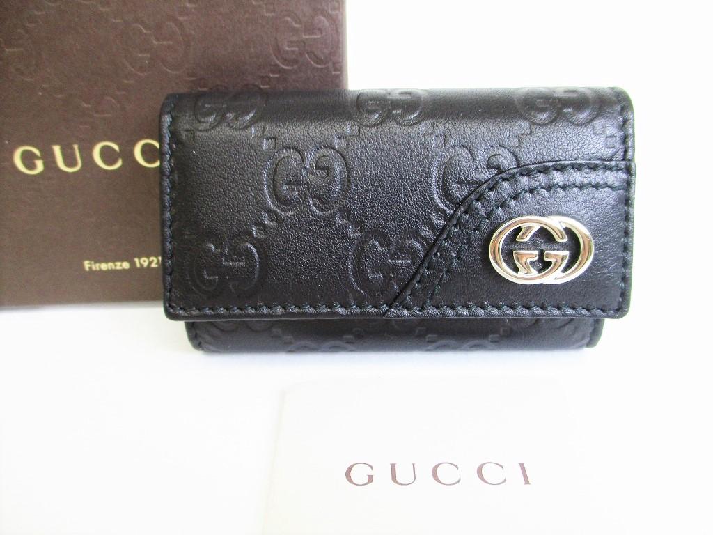 

Authentic GUCCI Interlocking G Black Leather 6 Pics Key Cases #8481 Refurbished