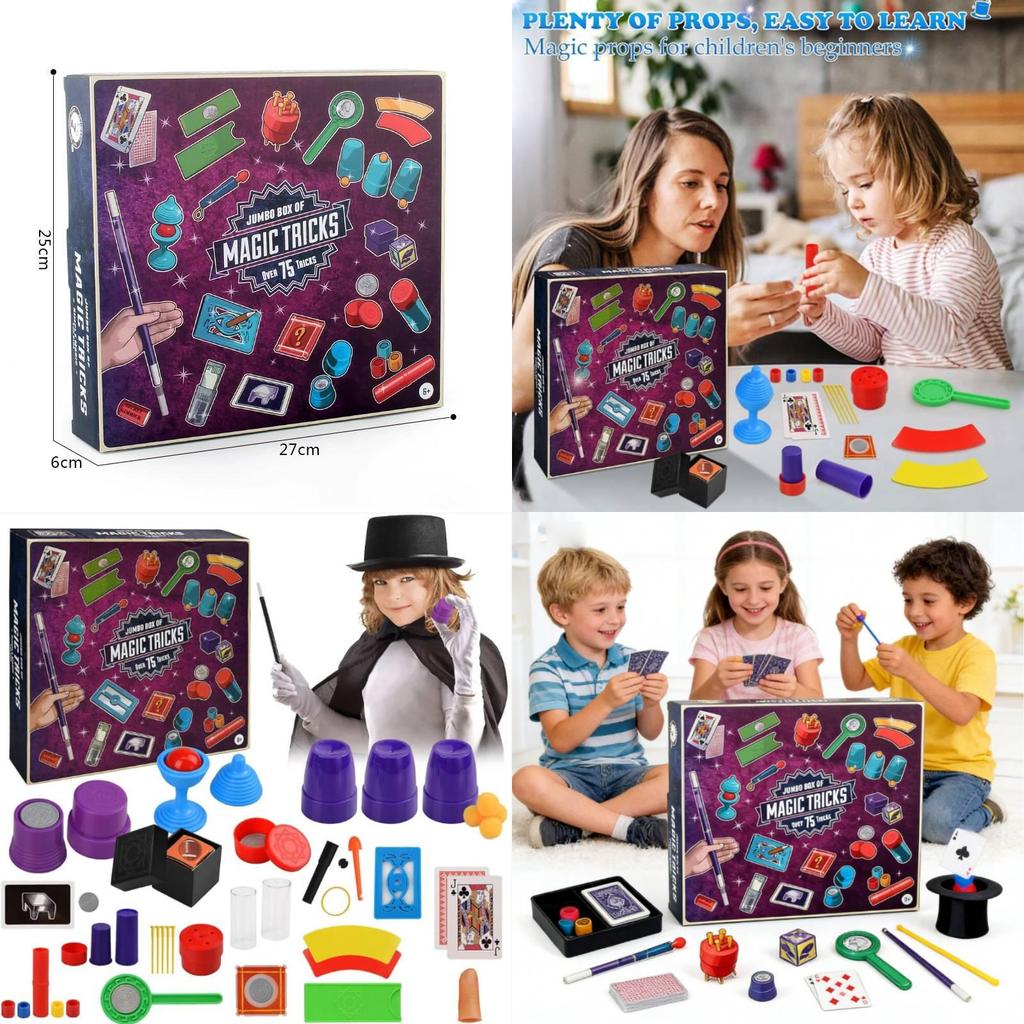 Magic Trick Set For Kids With Plastic Props And Stage Performance Skills For Holiday Gifts