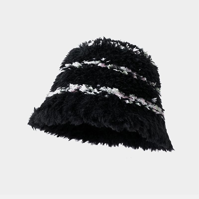 Winter Hat Women's Big Head Circumference Shows Face Small Bucket Hat Fleece Thermos Basin Hat Fashionable Versatile Bucket Hat