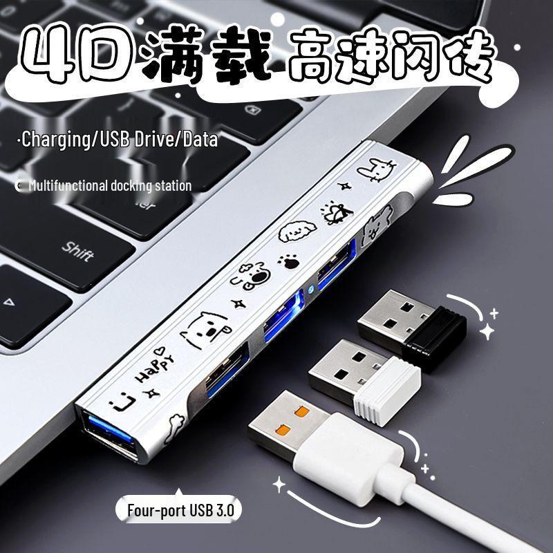USB 3.0 Laptop Multi-Port Hub: 4-in-1 Docking Station Converter