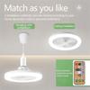 Remote Control Ceiling Fans with LED Lamp Ceiling Fan with E27 Converter Base Smart Silent Ceiling Fans For Bedroom Living Room