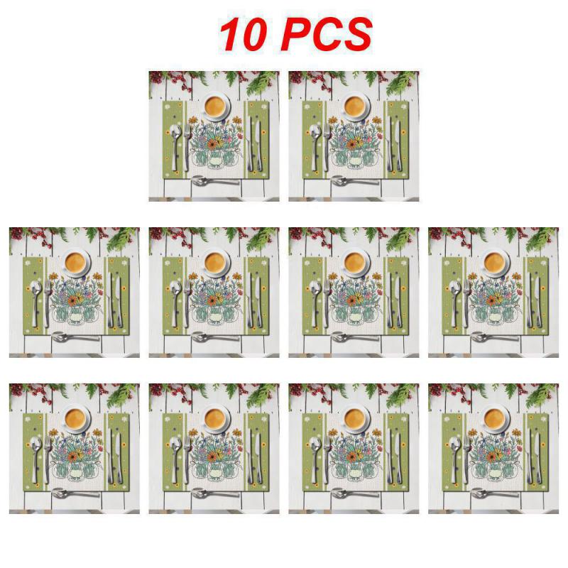 10~50PCS Printed Placemat Wear-resistant And Scratch-resistant Durable Cozy Kitchen Decoration Insulated Placemat Clear Pattern