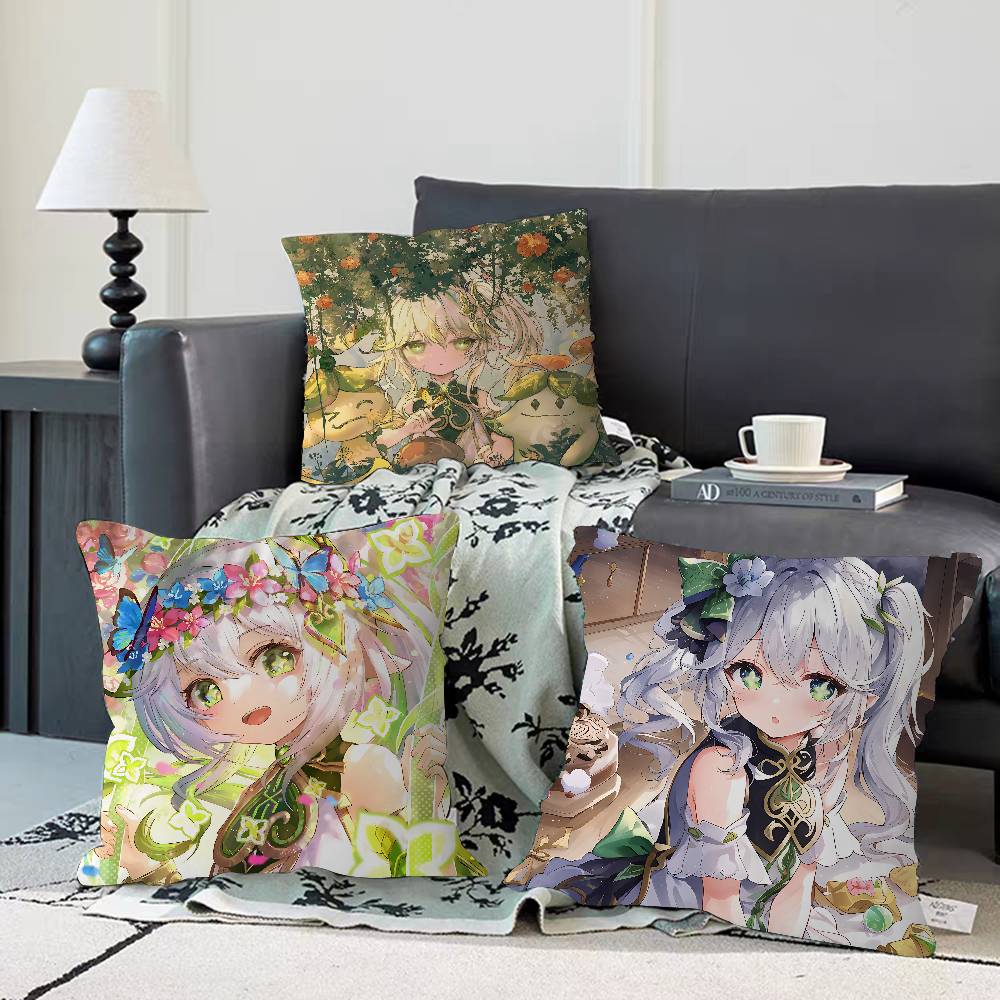 Süßes N-Nahida G-Genshin Kissen Geschenk Heim Büro Dekoration Schlafzimmer Sofa Auto Kissenbezug Hülle 45x45