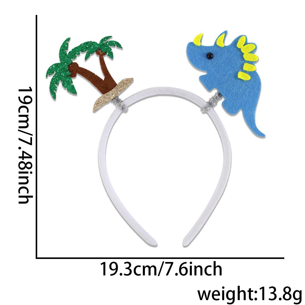 Dinosaur Headband For Themed Parties And Photo Props - Lightweight Felt Headwear, 16.2 X 27.5 Cm, Assorted Colors