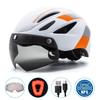 Adult Cycling Helmet With Magnetic Sunglasses Integrated Rear Light EPSPC One-Piece Construction Road Bike Outdoor