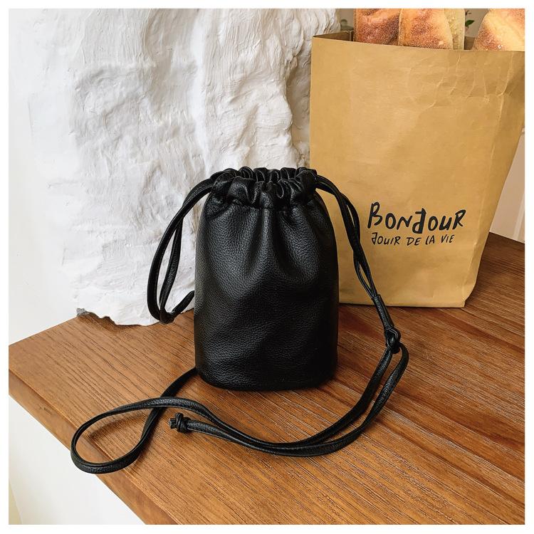 Bag Women's 2026 New Versatile Casual Versatile Drawstring One Shoulder Crossbody Korean Drawstring Mobile Phone Bucket Bag