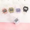 Sports Transparent Small Square Electronic Watch Student Waterproof Led Watch