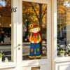 Non Adhesive Window Decals Fall Clings, Autumn Scarecrow Maple Leaf Stickers, Reusable Double-Sided Removable Pumpkin Clings Static PVC Glass