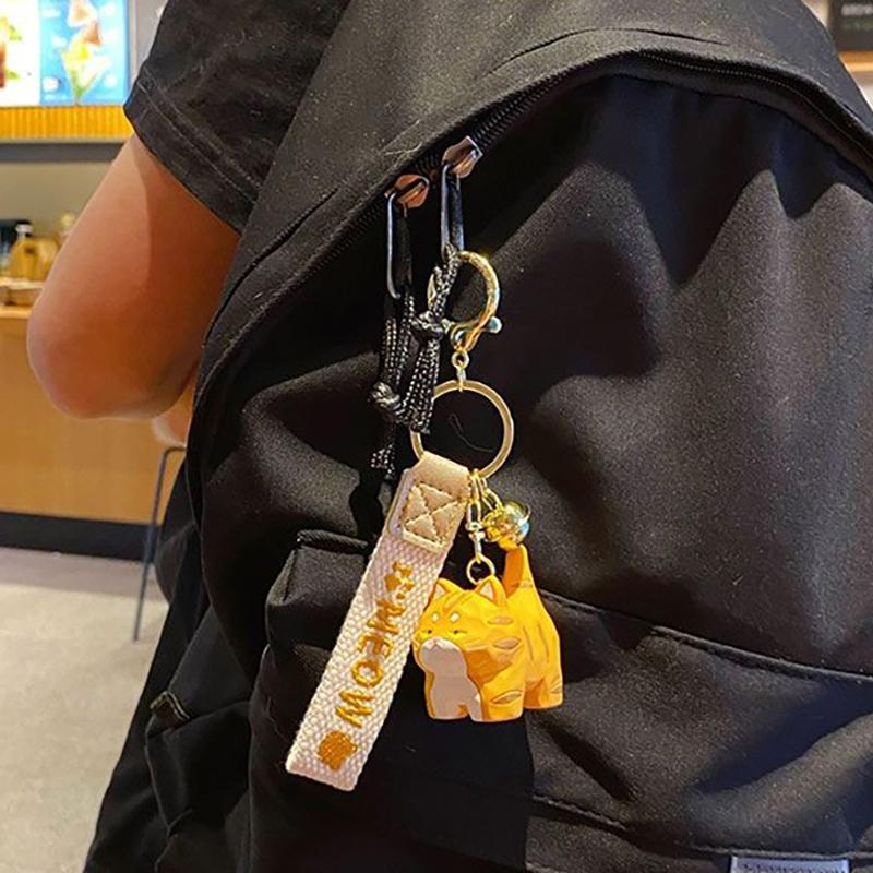 Resin Wood Carved Cat Keychain Cute Cartoon Animal Keychain Creative Exquisite Keychain Bag Pendant For Kids Gift